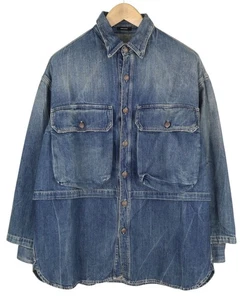R13 Oversized Double Layer Shirt Damen Jacke M Kellen Knopfleiste verwaschen blau * - Bild 1 von 10