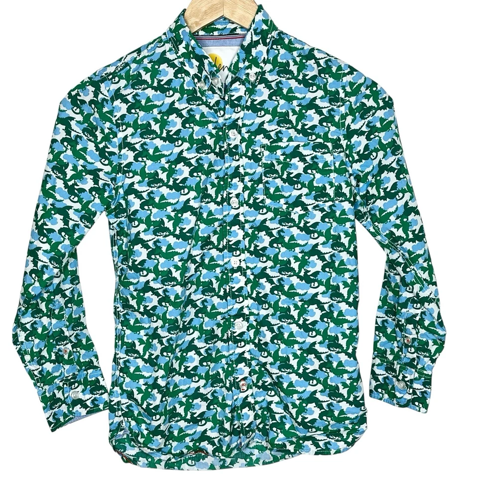 Camisa Boden Niños Estampado Dragón Abotonada Talla 9-10 Años 140 cm Manga Larga Foto 1 de 4