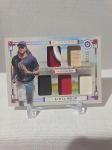 2024 Panini Boys of Summer Five Tool Materials James Wood /25 Silver Holo - Picture 1 of 8