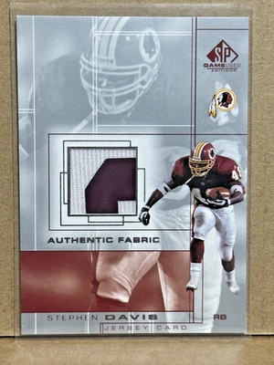 Stephen Davis 2001 Upper Deck SP Game Used Authentic Fabric 2 Color Jersey Patch - Image 1 of 2