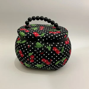 Sewing Basket - Cherry pattern With Tray - Picture 1 of 10