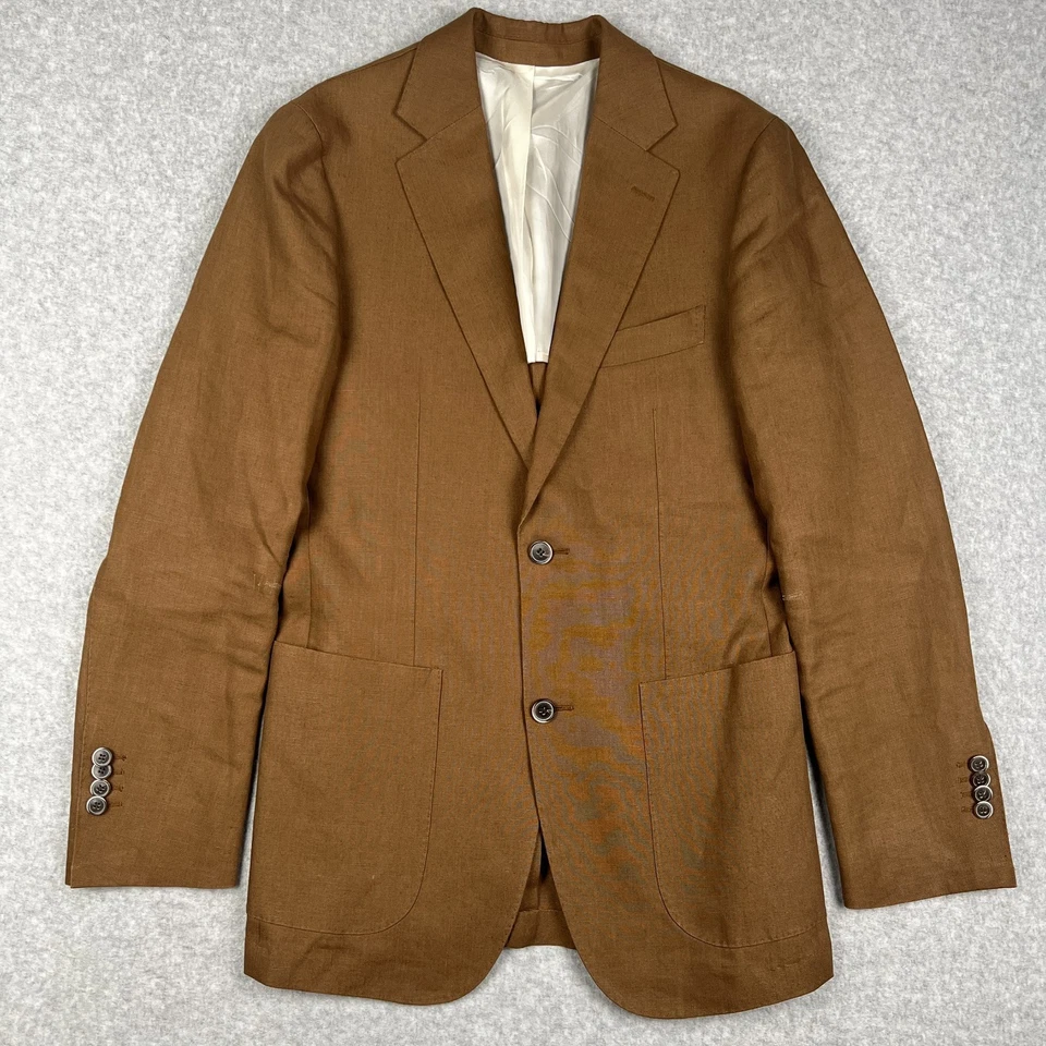 Blazer Abrigo Deportivo Suitsupply Havana HL 100% Lino 36R Marrón Puños de Cirujano LEER Foto 1 de 4