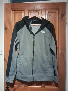 The North Face L (44") Grey Black Hooded Zip Front Top With Pockets (Note) - Picture 1 of 11