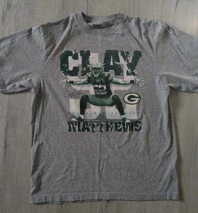 Reebok Clay Matthews Green Bay Packers Mens T-shirt Size Large Grey - Picture 1 of 4