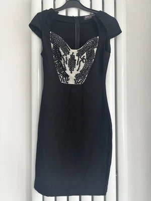 Celeb Boutique Women's Bodycon Dress Size XS Rhinestone Crystals Black Party - Image 1 of 4