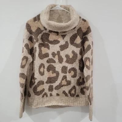 Suéter Cuello Capucha Estilo Rd Para Mujer Pequeño Leopardo Acogedor Suave Sostenible De Gran Tamaño Foto 1 de 4