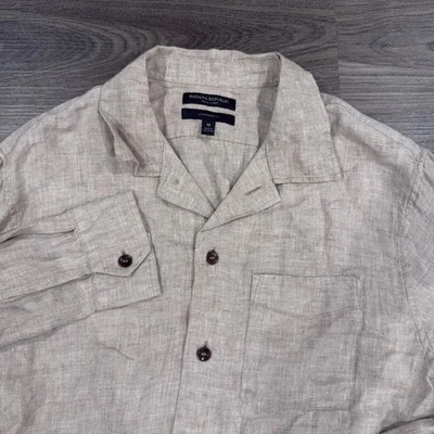 Banana Republic Shirt Men’s Medium 100% Linen Tailored Shacket Shirt Chore Coat - Image 1 of 4