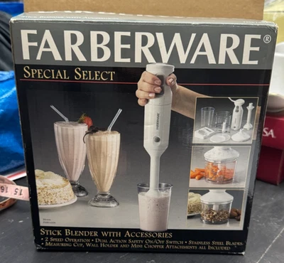 Farberware Special Select Stick Blender 2003 con accesorios #FSSB100A nueva Foto 1 de 4