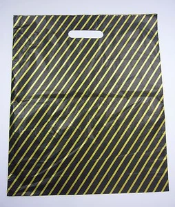 BOLSA PORTADORA RAYAS NEGRA/DORADA 15" X 18" PACK 250 - Imagen 1 de 1
