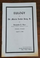 ORIGINAL MARTIN LUTHER KING EULOGY BENJAMIN MAYS DAISY ELLIOTT CIVIL RIGHTS