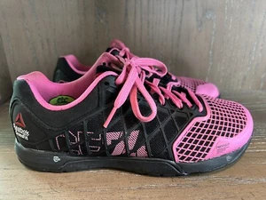 Reebok Crossfit Nano 4.0 CF74 Women's 8.5 Pink Black Training Shoe EUC - Picture 1 of 14
