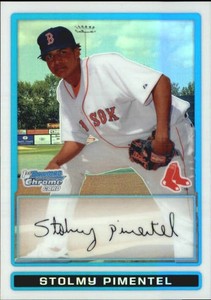 2009 Bowman Chrome Prospects Refractors Baseball Card #BCP6 Stolmy Pimentel /599
