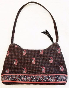 Vera Bradley “Molly” Handbag in Houndstooth Brown, Rare, Retired Pattern 5" Deep - Picture 1 of 12