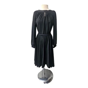 Vintage 1960s Black Dress M/L - Picture 1 of 7