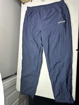 Vintage Adidas Sweatpants Mens XL Blue Stretch Drawstring Side Zip Down Athletic - Image 1 of 4