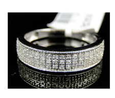 3CT Round Lab-Created Diamond Wedding Band Ring For Mens 14k White Gold Finish