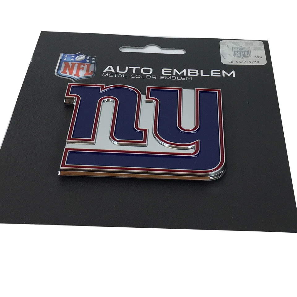 Nuevo NFL New York Giants Auto Coche Camión Resistente Metal Color Emblema Foto 1 de 2