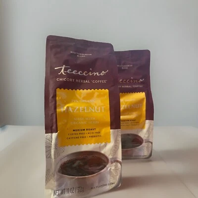 (2 PACK) Teeccino Avellana Achicoria Café Alternativo - Tostado Medio  Foto 1 de 4