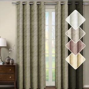 Tabitha Ojal Superior Ventana Cortina Paneles Paisley Flor Jacquard (Juego de 2) - Imagen 1 de 13