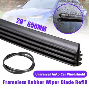 2Pcs 26" 6mm Car Silicone Windshield Frameless Wiper Blade Refill Accessories - Picture 1 of 12