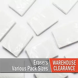 Warehouse Clearance Job Lot - Large Jumbo White FBF Erasers - Various Pack Sizes - Picture 1 of 4