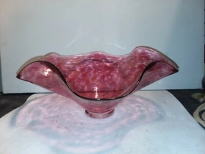 Cuenco de vidrio de color Merlot soplado a mano arte en vidrio contemporáneo - Imagen 1 de 10