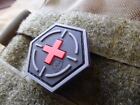 Jtg  Tactical Medic Red Cross, Hexagon Patch, Blackmedic  / Jtg 3D Rubber Patch,