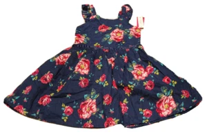 NWT Zunie Girl Navy Floral Dress size 7/8 Medium - Picture 1 of 3