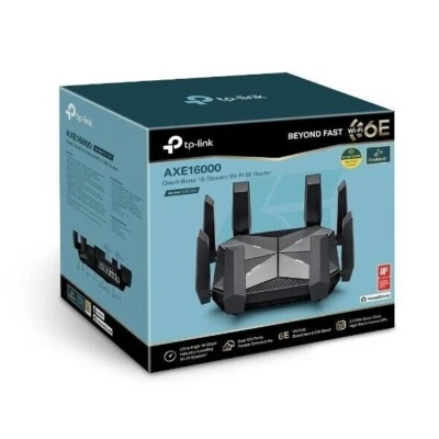 TP-Link AXE16000 Quad-Band WiFi 6E Router (Archer AXE300) Dual 10G-Brand New - Image 1 of 4
