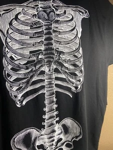 Celebrate Halloween Skeleton Shirt Mens S 34-36 Black October Ghost Spook - Picture 1 of 4