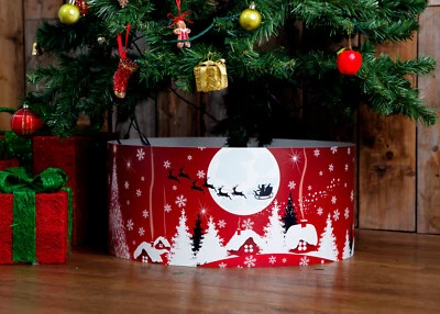 Christmas Tree Skirt, Traditional Design, Surround, Ornament, Decoration, Red - Image 1 of 4