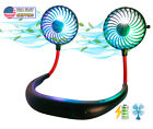 Neck Fan USB LED Cooling Portable Rechargeable Hands Free Wearable Neckband Fan