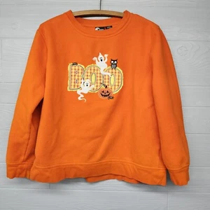 Holiday Editions Halloween Orange Sweatshirt Womens Size Large Distressed  - Picture 1 of 8