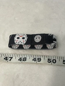 Friday The 13th Jason Black & White Stretch Wristband Bracelet Cloth Rubber New - Picture 1 of 5