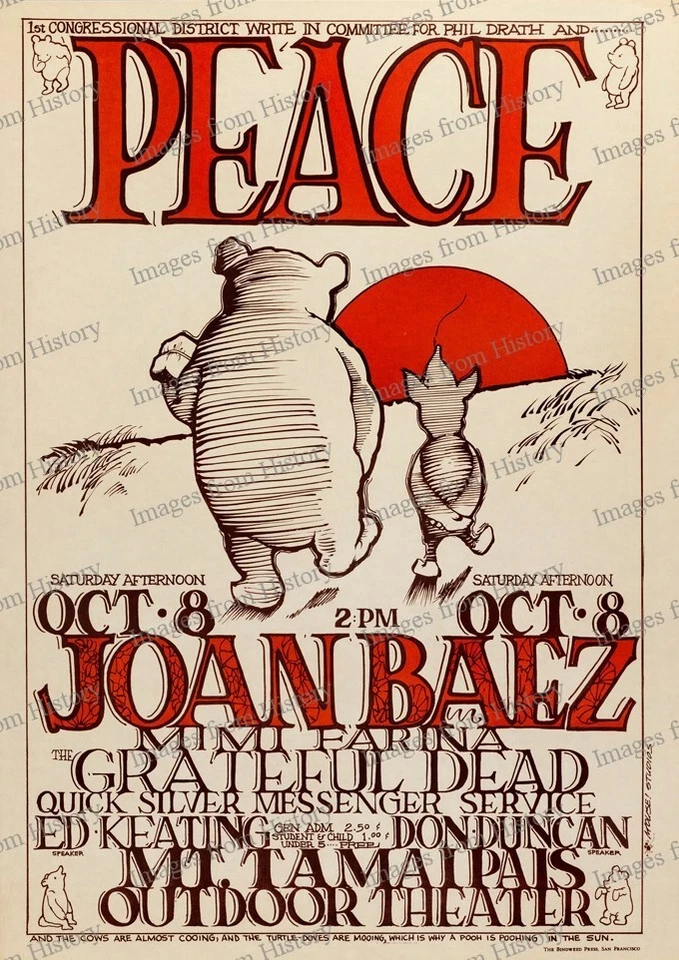 8x10 Print Joan Baez The Grateful Dead Mount Tamalpais Outdoor Theater 1966 #GDJ - Image 1 of 1
