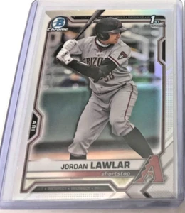 2021 BOWMAN CHROME DRAFT REFRACTOR JORDAN LAWLAR DIAMONDBACKS - Picture 1 of 1