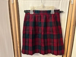 HIGHLAND Home Industries Sz 6 Tartan Plaid Pleated Wool Wrap Skirt - Picture 1 of 6