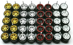 Hot Wheels 6 Spoke Rubber Tire 20 set (4 colors) MIX for JDM 1:64 - Picture 1 of 8