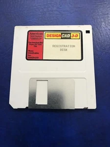 Vintage Design Cad 3D Registration Software on 3.5" Disk - Picture 1 of 2