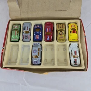 Vintage Diecast Metall Mini Pull Back Sportwagen mit Box NICHT KOMPLETT - Bild 1 von 11