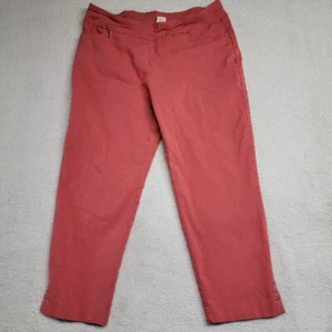 Terra & Sky Grapefruit Color Capri Side slit studded Stretch Pull on Pants - Picture 1 of 7