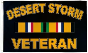 Bandera conmemorativa de polietileno de veteranos de tormenta del desierto de 3x5 pies - Imagen 1 de 3