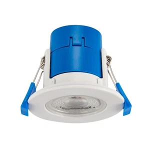 Saxby 92751 ShieldECO CCT LED Festeinbaustrahler, mattweiß, 5W, IP65, dimmbar - Bild 1 von 9