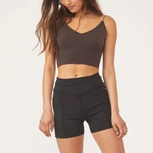 NWT Free People Black High Rise Compressive Athletic Shorts - Picture 1 of 6