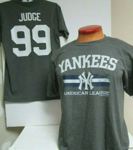 AARON JUDGE YANKEES CAMICIA UOMO GRIGIA NOME E NUMERO PICCOLA NUOVA - Foto 1 di 2
