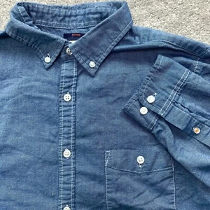 G.H. Bass & Co. Denim Button Up Shirt Men's Medium Blue Wash Pocket Fitted - Picture 1 of 10