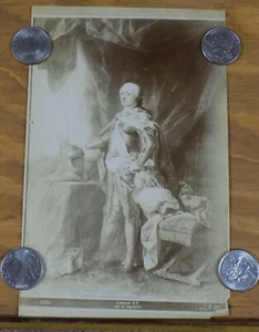 c1890 ALBUMEN PHOTOGRAPH by J. Kuhn/ FRENCH KING LOUIS XV, IN SUIT OF ARMOR - Imagen 1 de 1