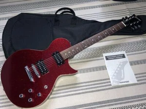 Burny LS-65 Red Sparkle Electric Guitar W/Gig Bag Used Shipping From Japan - Picture 1 of 8
