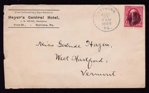 NATRONA, PA., 1899, HEYER'S CENTERAL HOTEL - Picture 1 of 2