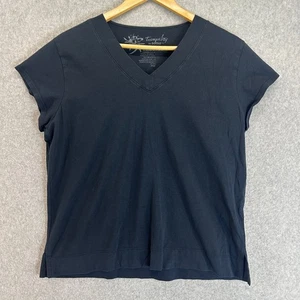 Tranquility by Soma Womens V Neck Short Sleeve TShirt Top Pima Cotton Size Large - Picture 1 of 8